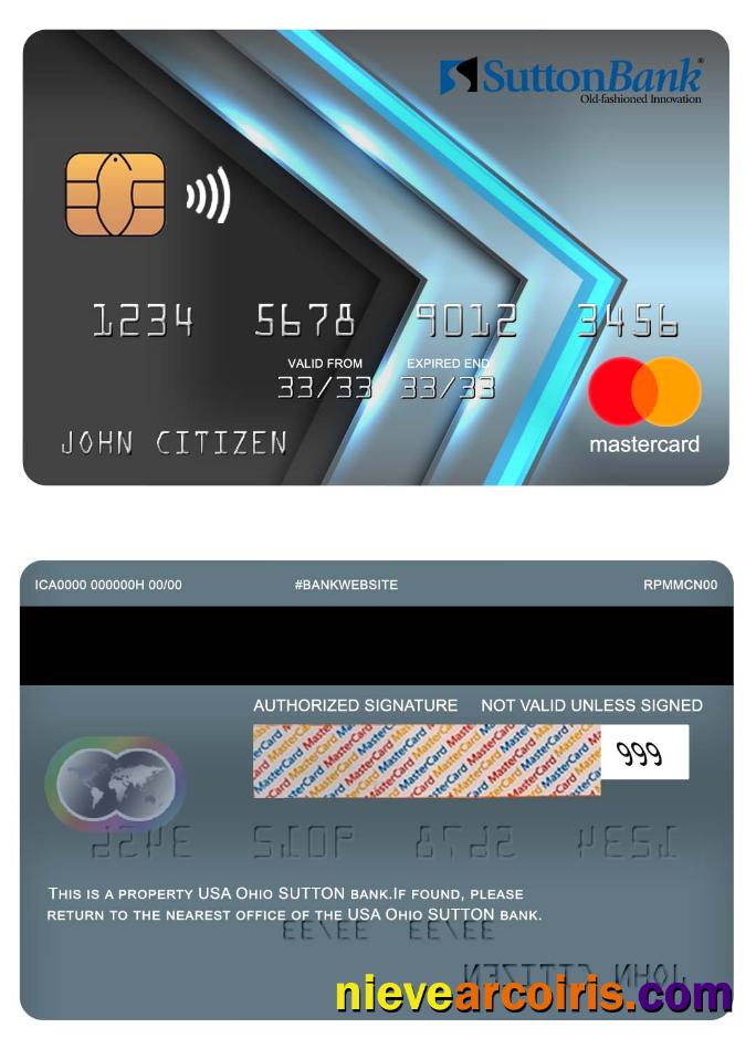 USA Ohio SUTTON bank mastercard